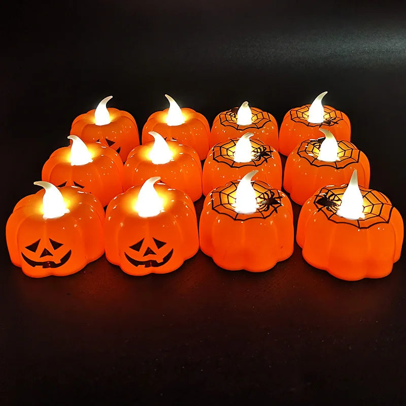 10 bougies led orange fete des morts - Esprit Chandelier