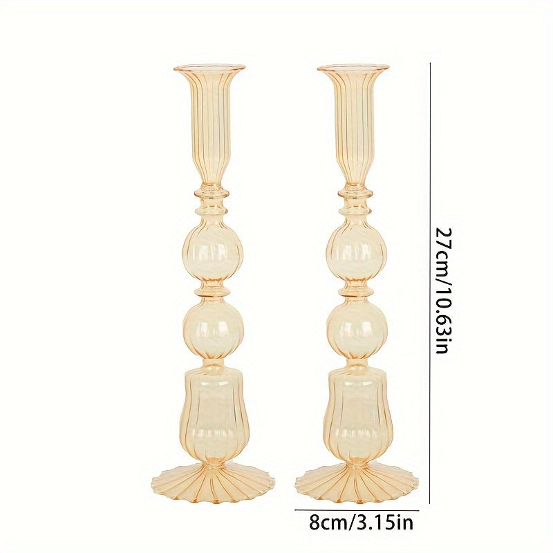 2 Chandeliers Verre Retro jaune