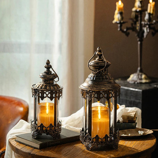 2 Lanternes Ancien Bronze - Esprit Chandelier