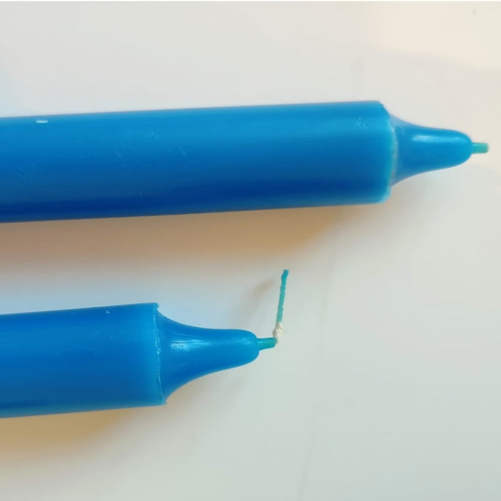 2 bougie pilier bleues