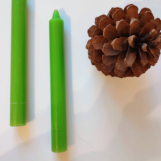 2 chandelles vert tendre - Esprit Chandelier