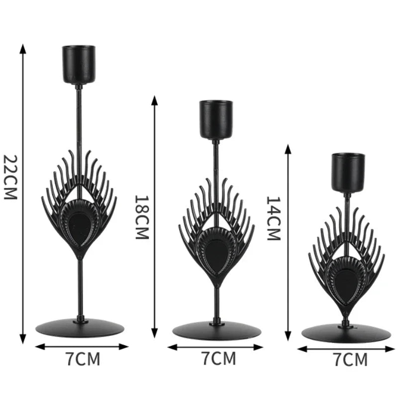 3 Chandelier Paon Noir