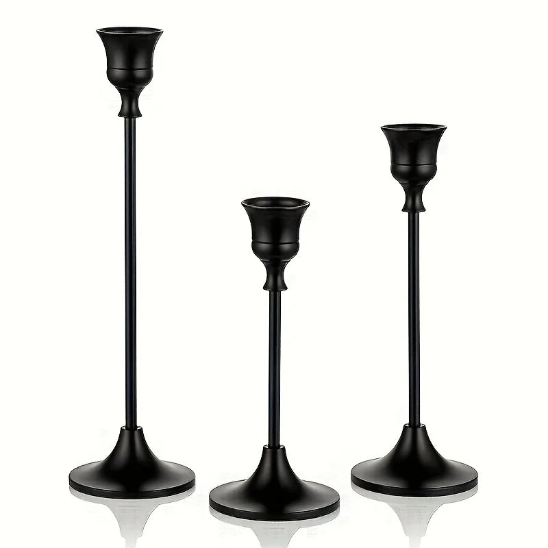 3 chandeliers tulipe noirs - Esprit Chandelier