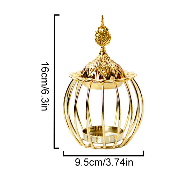 3 pieces bruleur oriental doree - Esprit Chandelier