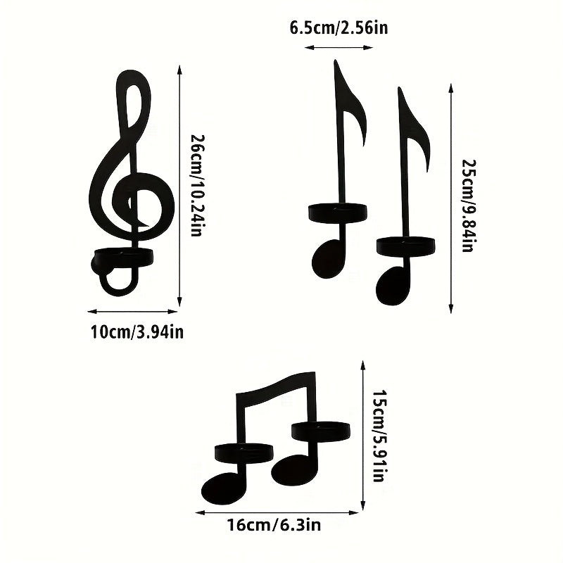 4 bougeoirs muraux note musique - Esprit Chandelier