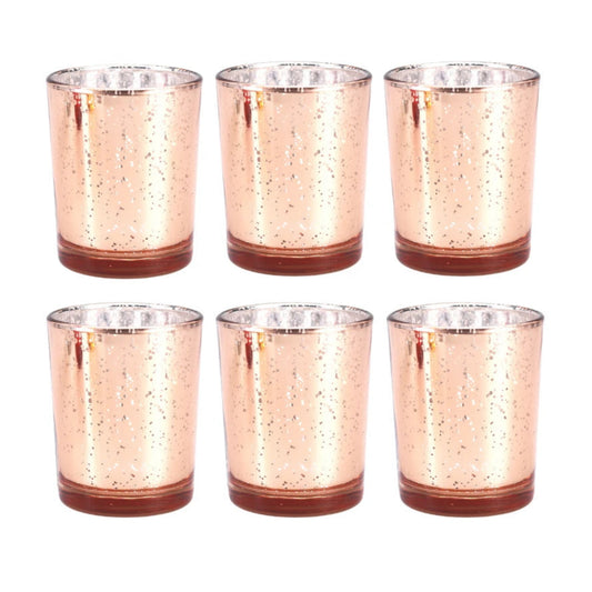 6 photophores rose dore - Esprit Chandelier