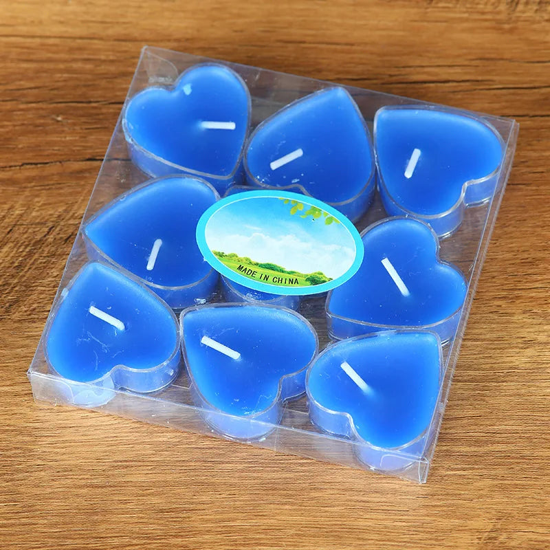 9 bougies coeur bleu Esprit Chandelier