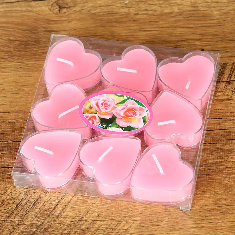 9 bougies coeur rose Esprit Chandelier