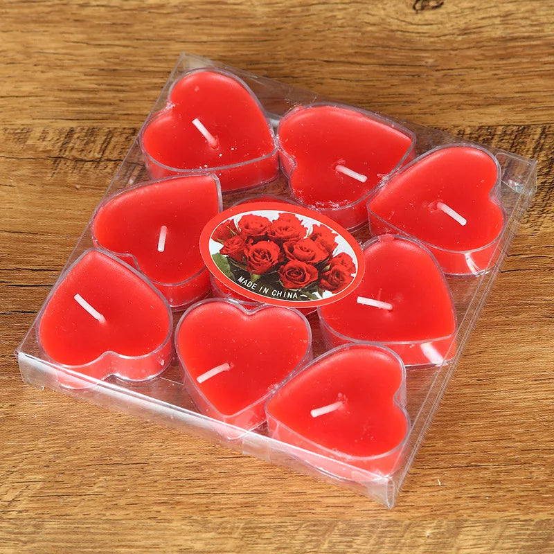 9 bougies coeur rouge Esprit Chandelier