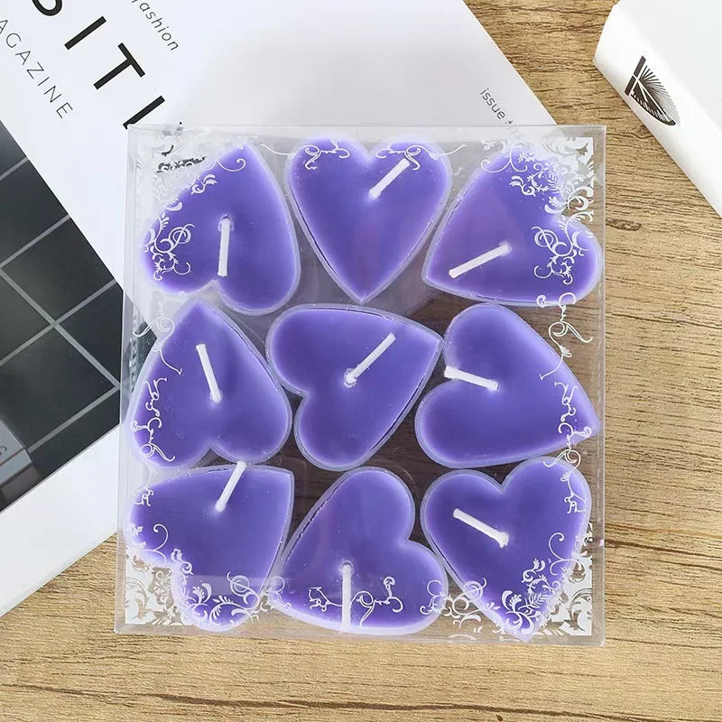 9 Bougies coeur violet Esprit Chandelier