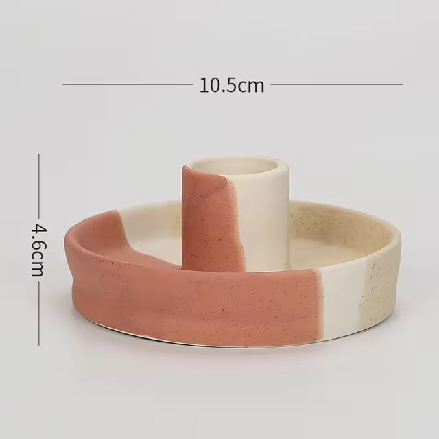 Bougeoir Céramique encrier ocre Esprit Chandelier