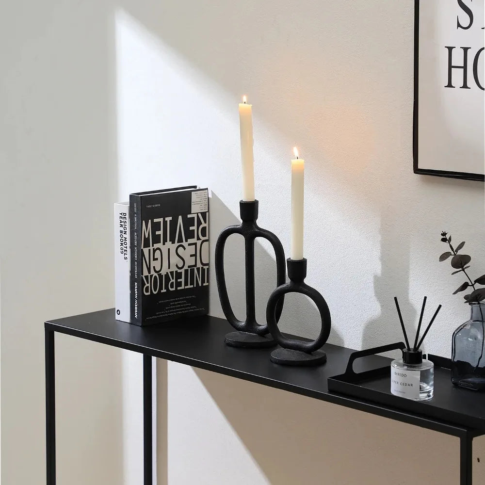 Bougeoir Contemporain ceramique noir design - Esprit Chandelier