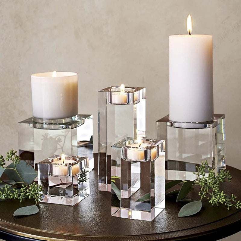 Deco Bougeoir Cristal Carre-Esprit Chandelier