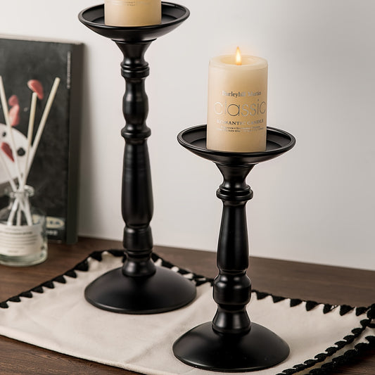 Bougeoir Noir Pilier - Esprit Chandelier