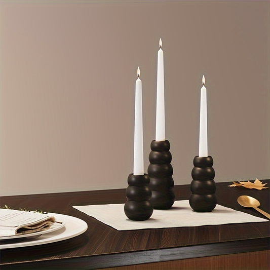 Bougeoir Noir Vintage ceramique - Esprit Chandelier