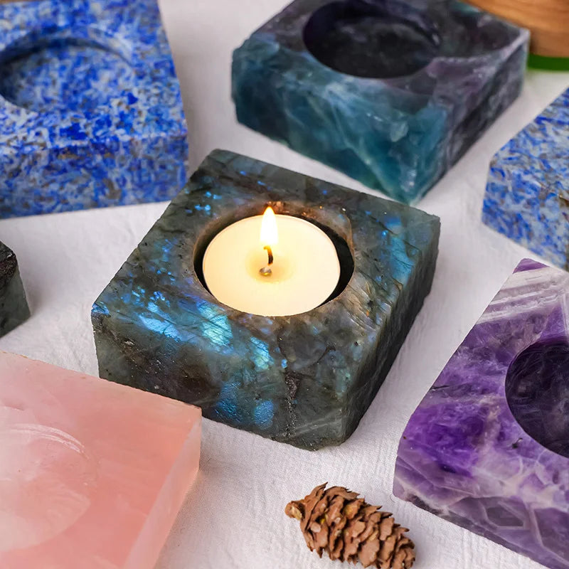 Bougeoir Pierre labradorite Esprit Chandelier