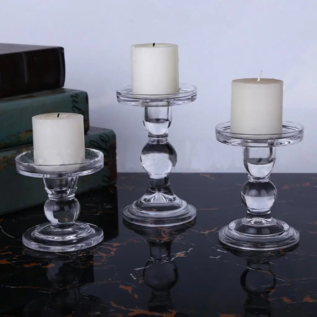 Bougeoir Pilier verre Bulle