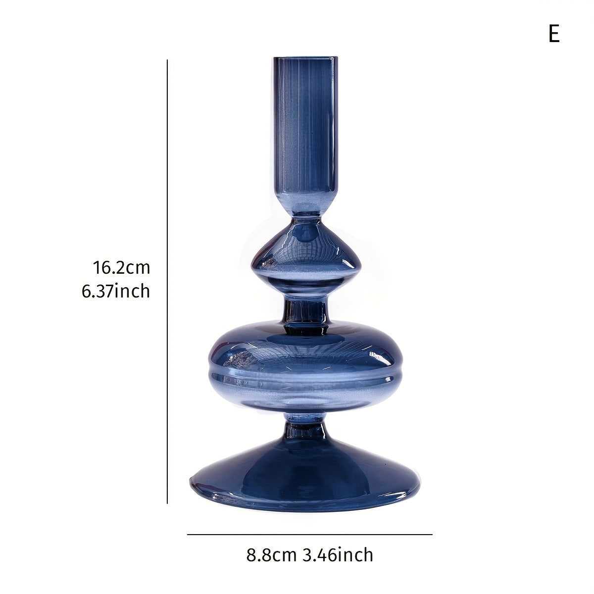 Bougeoir Verre Bleu Pétrole