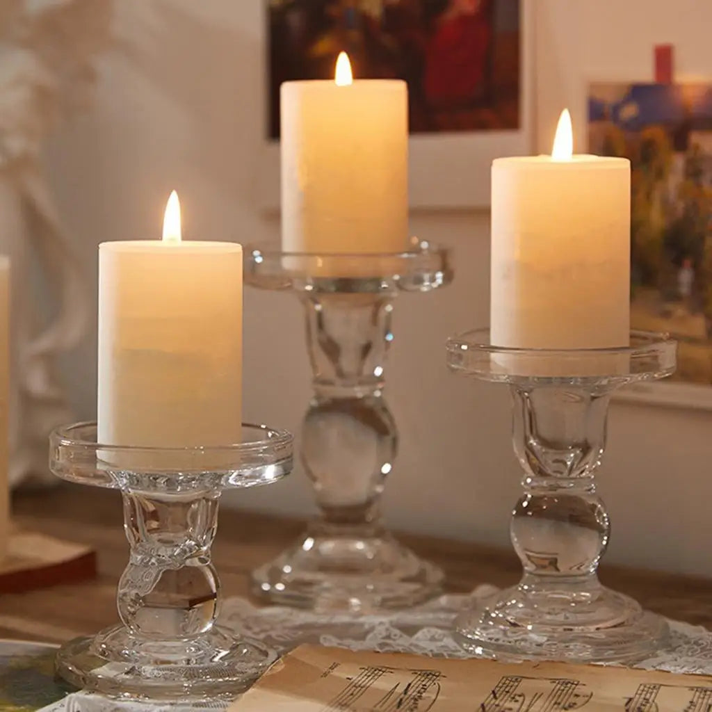 Bougeoir Verre Pilier Bulle