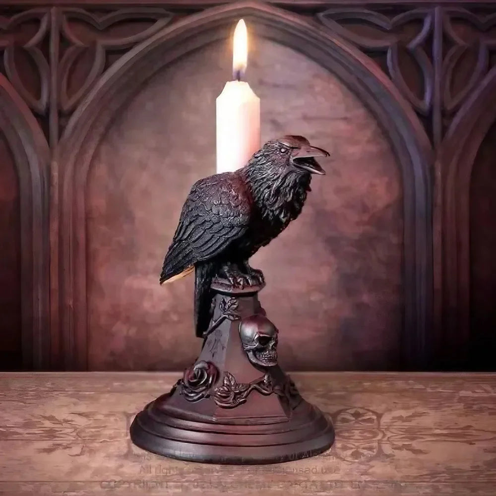 Bougeoir Corbeau noir Magique - Esprit Chandelier
