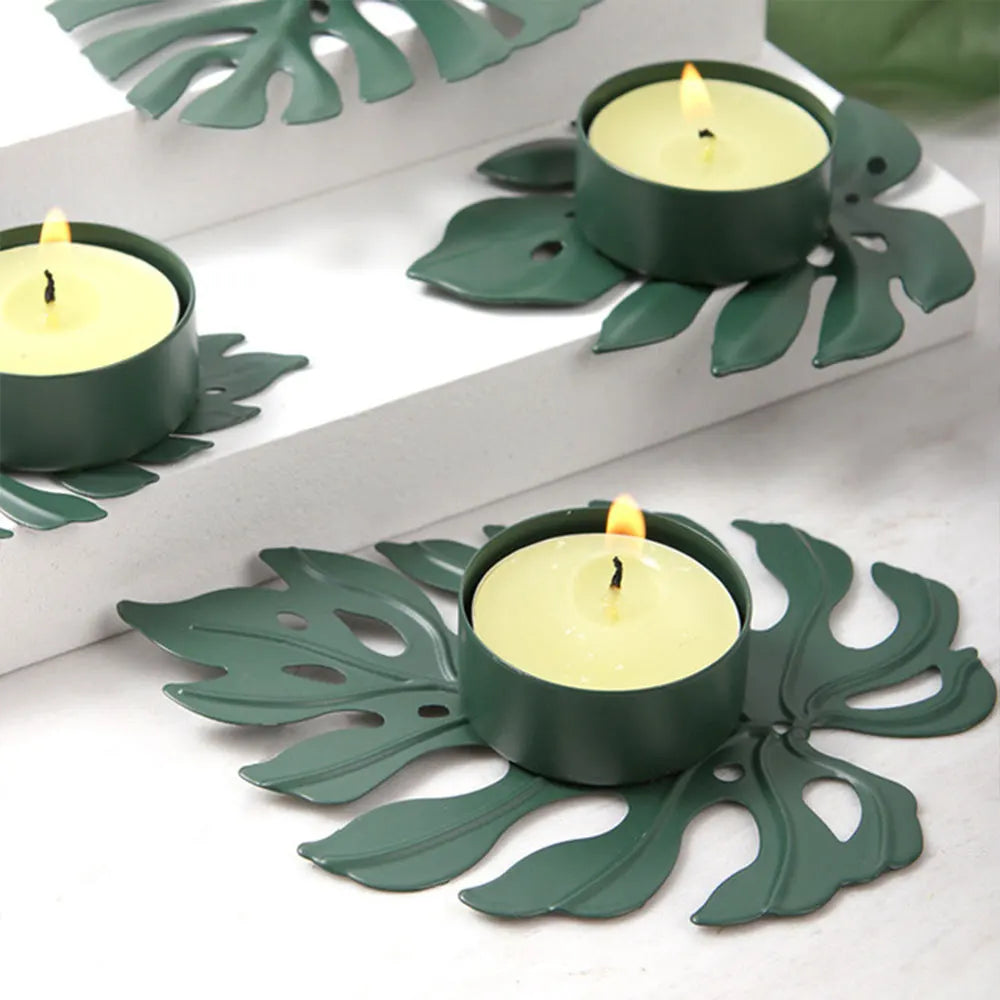 Bougeoir feuille verte - Esprit Chandelier