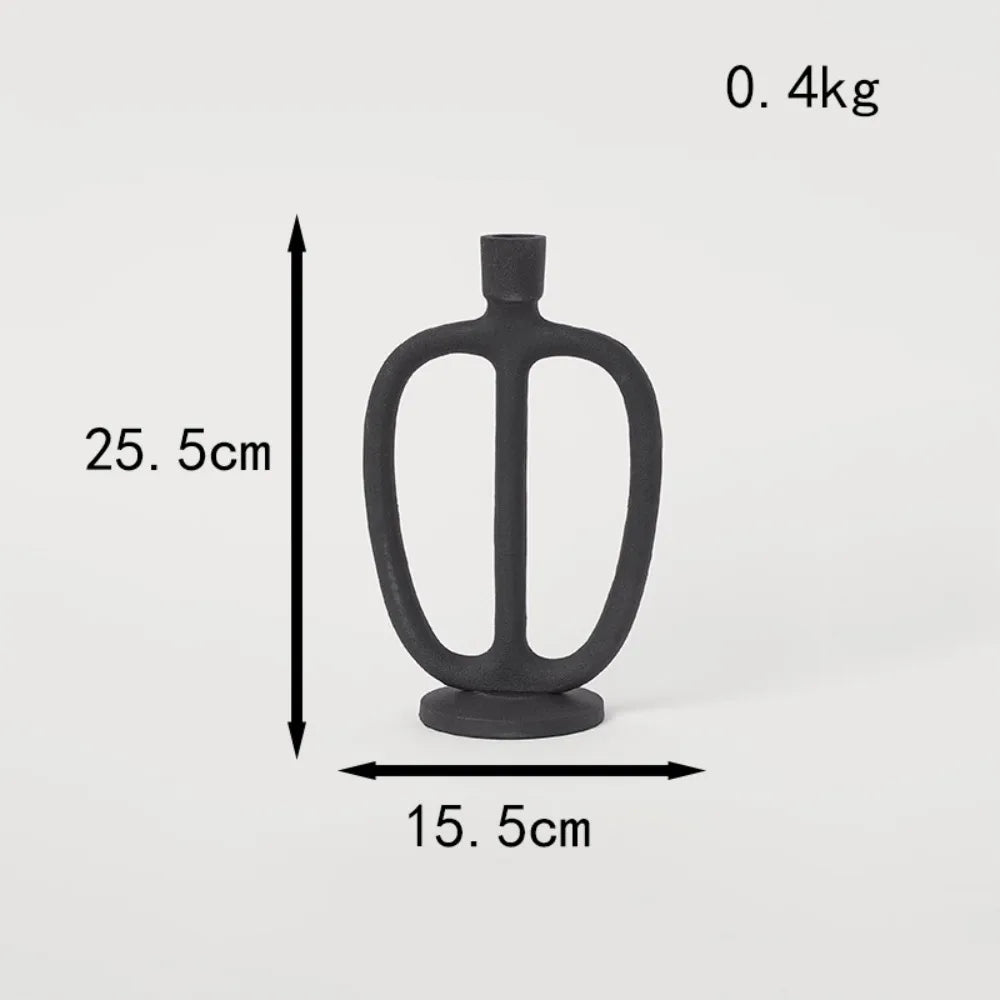 Bougeoir haut céramique noir design - Esprit Chandelier