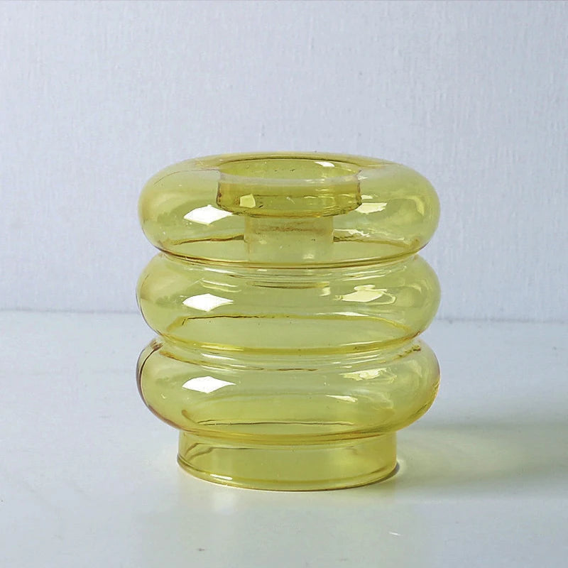 Bougeoir jaune pastel Esprit Chandelier