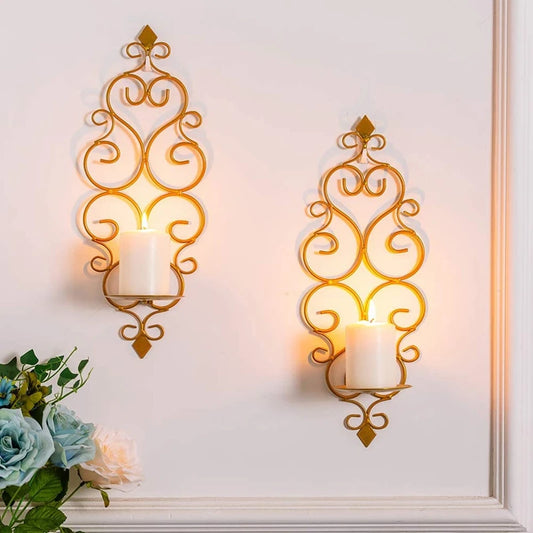 Bougeoir mural dore arabesques - Esprit Chandelier