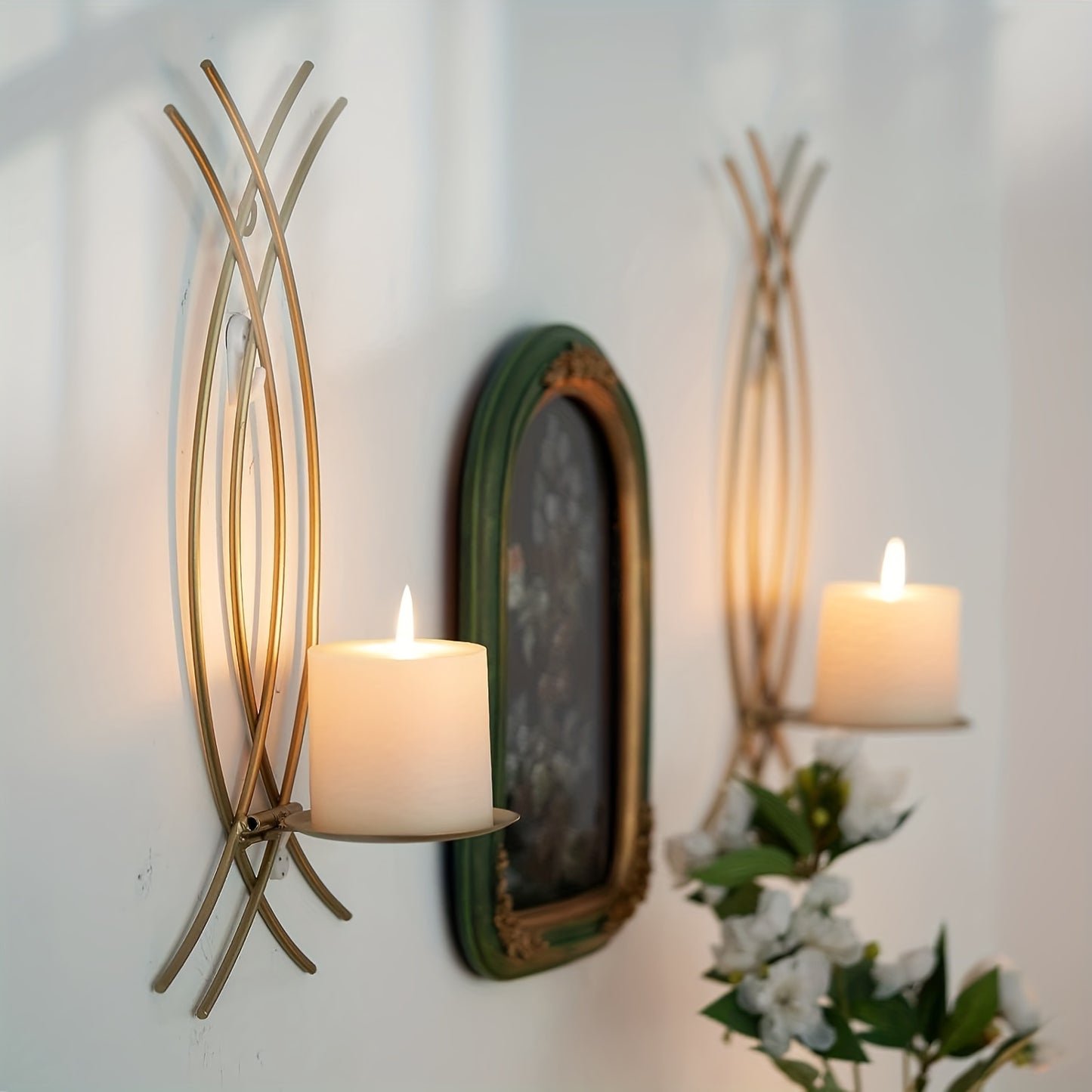 Bougeoir mural dore moderne - Esprit Chandelier