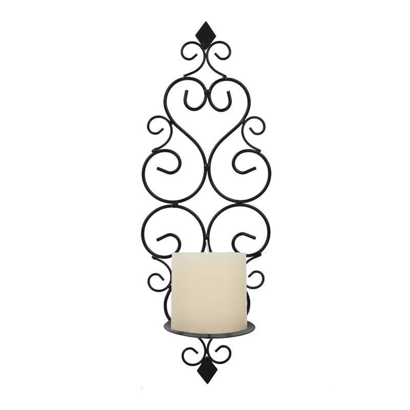 Bougeoir mural noir arabesques - Esprit Chandelier