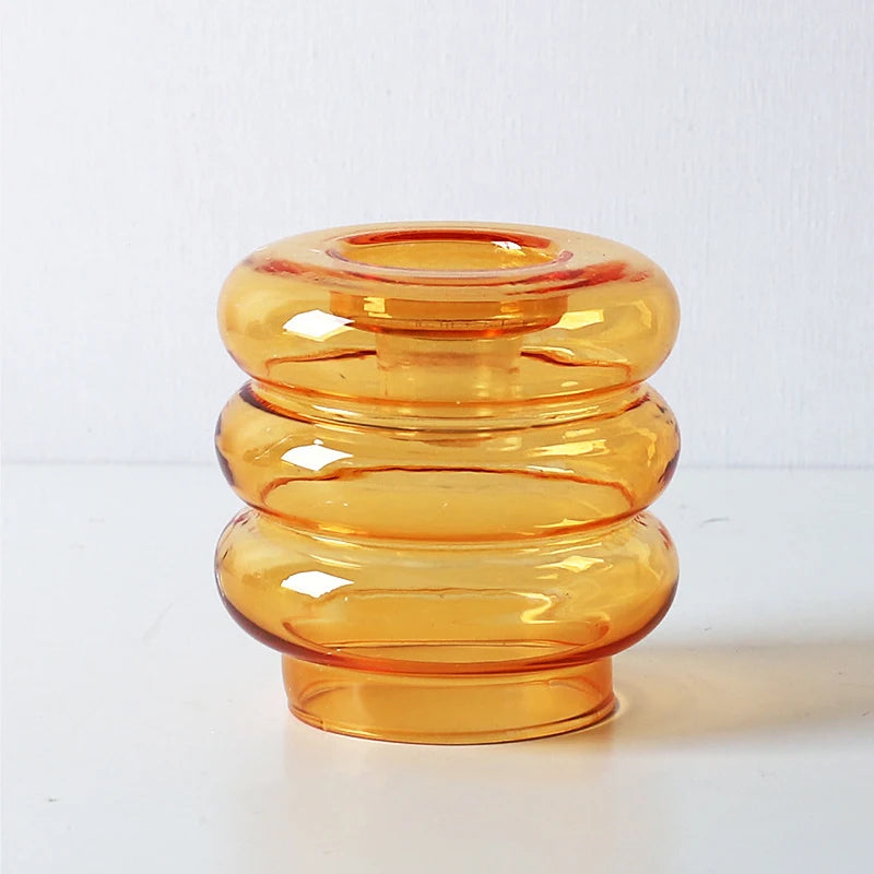 Bougeoir verre orange pastel Esprit Chandelier