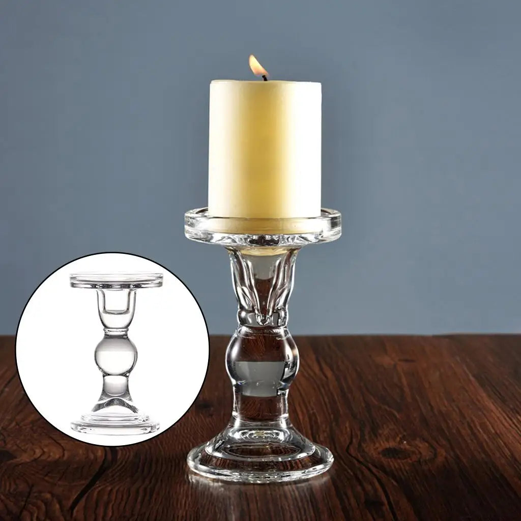 Bougeoir verre pilier bulle L