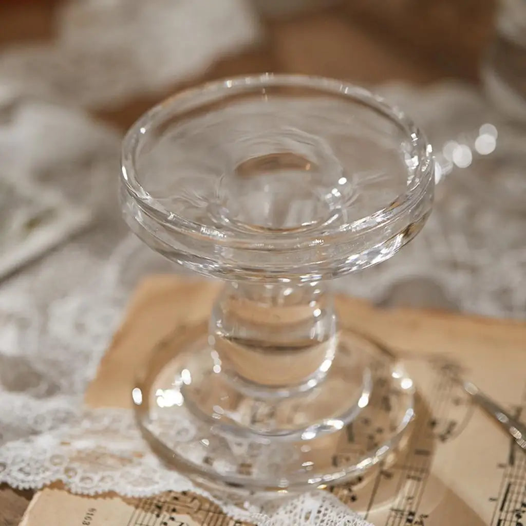 Bougeoir verre pilier bulle S