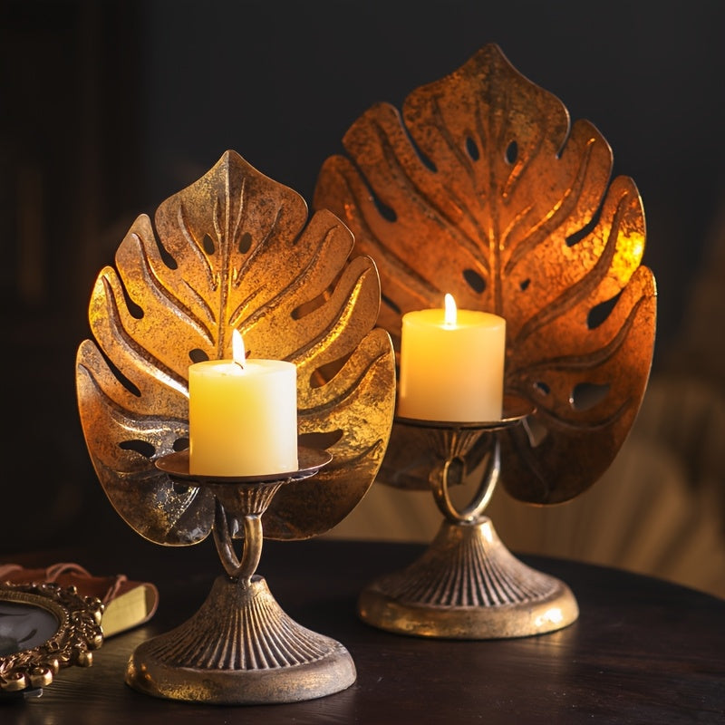 Bougeoirs Feuille Tropicale - Esprit Chandelier