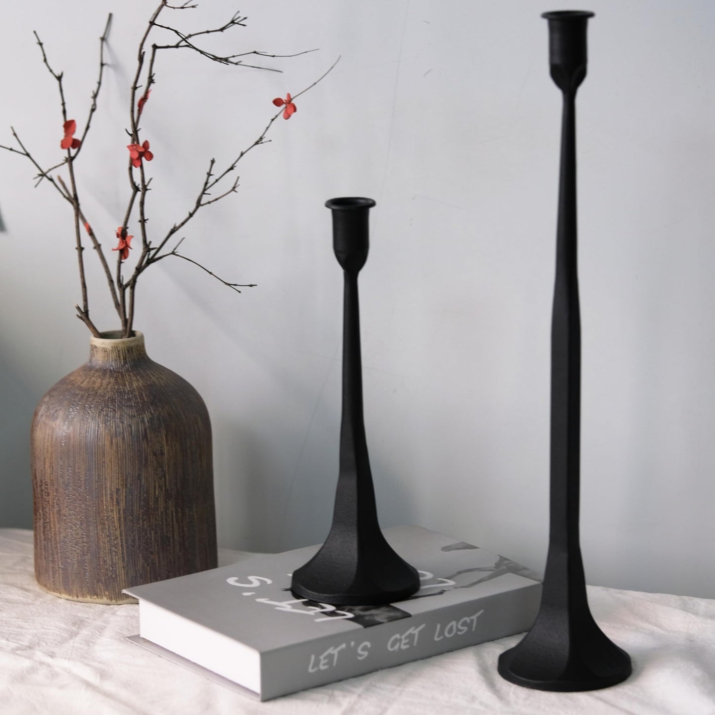 Bougeoirs Noir Brut - Esprit Chandelier