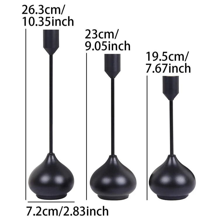 Bougeoirs Noir goutte format - Esprit Chandelier