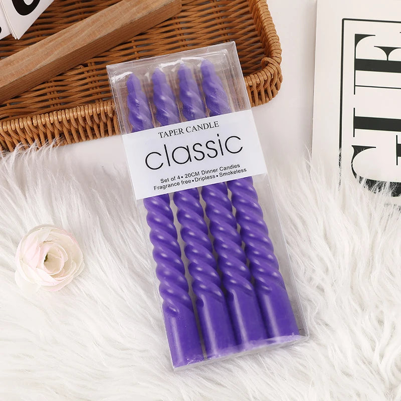 Bougie Torsade Coloree violet