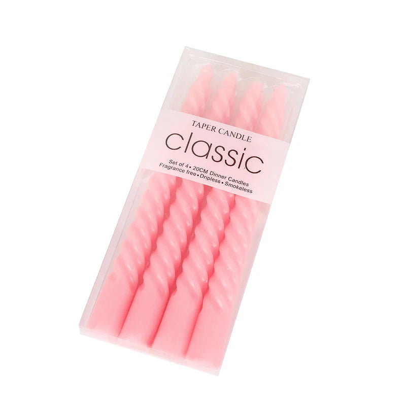 Bougie Torsade Colorée Rose