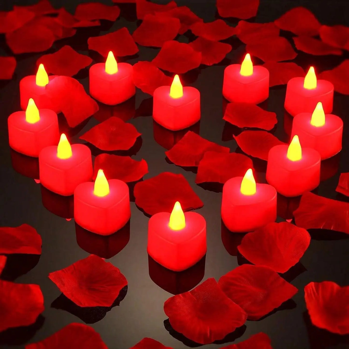 Bougies led Coeur Rouge - Esprit Chandelier