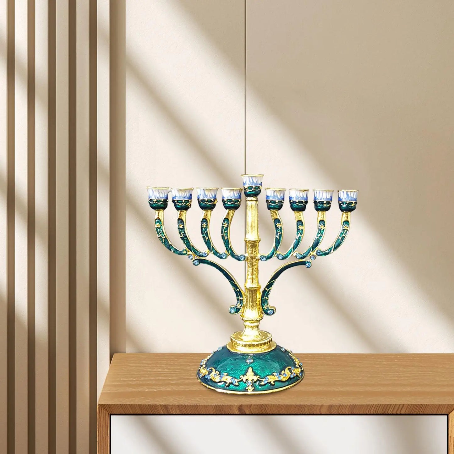 Candélabre Vert & Doré - Esprit Chandelier