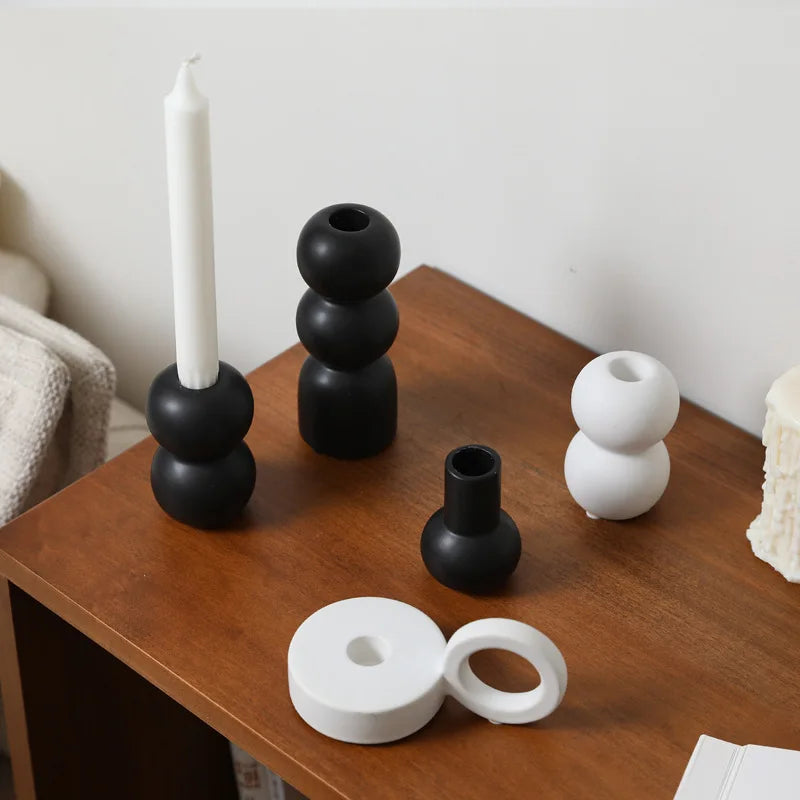 Chandelier Ceramique noir blanc