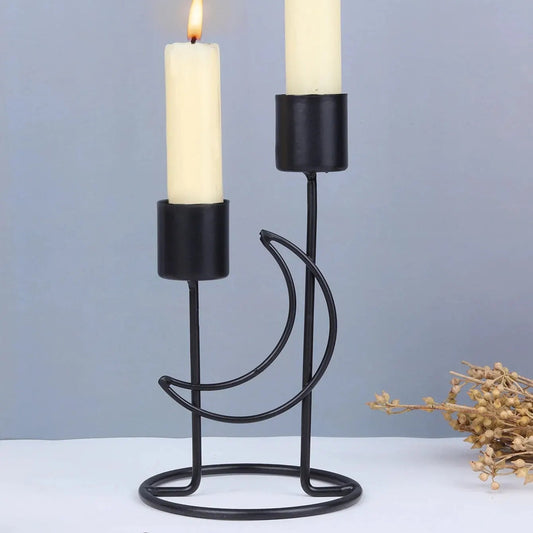 Chandelier Lune 2 Bougies noir