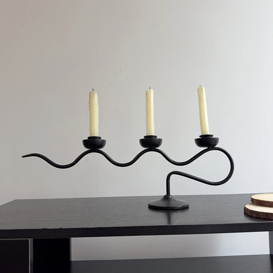 Chandelier Noir 3 Bougies