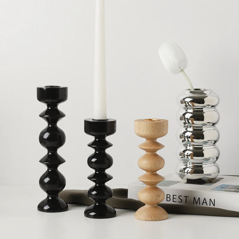 Chandelier Noir - Bois