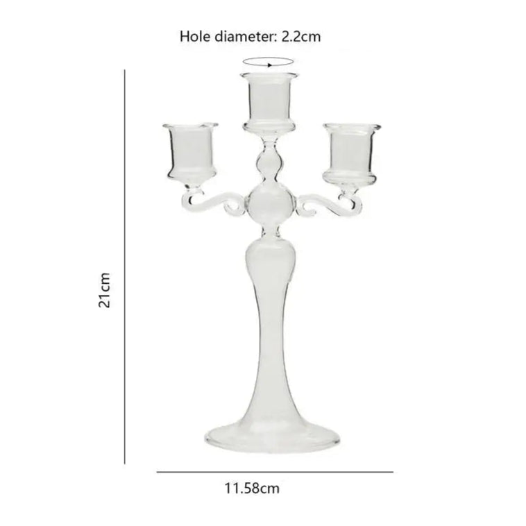 Chandelier Verre Transparent 3 Branches