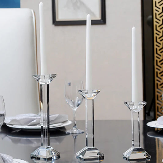 Chandelier cristal colonne carrée