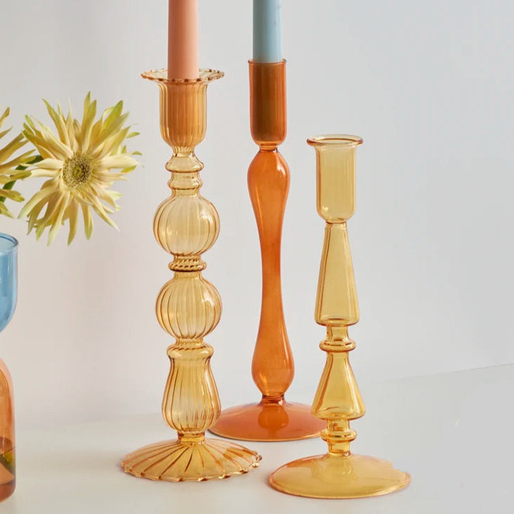 Chandelier verre orange vintage