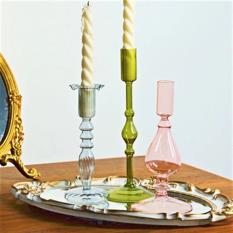 Chandeliers Verre Kaki Bleu