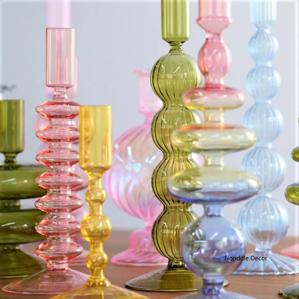 Chandeliers Verre Kaki Tricolore