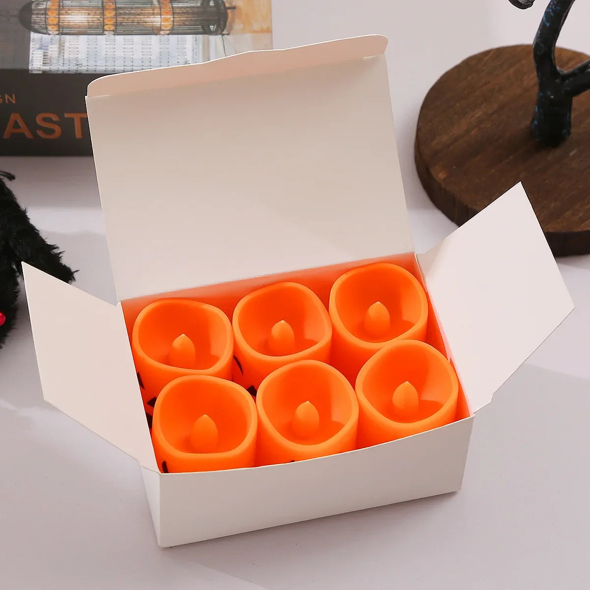 Conditionnement lot 6 bougies Halloween - Esprit Chandelier